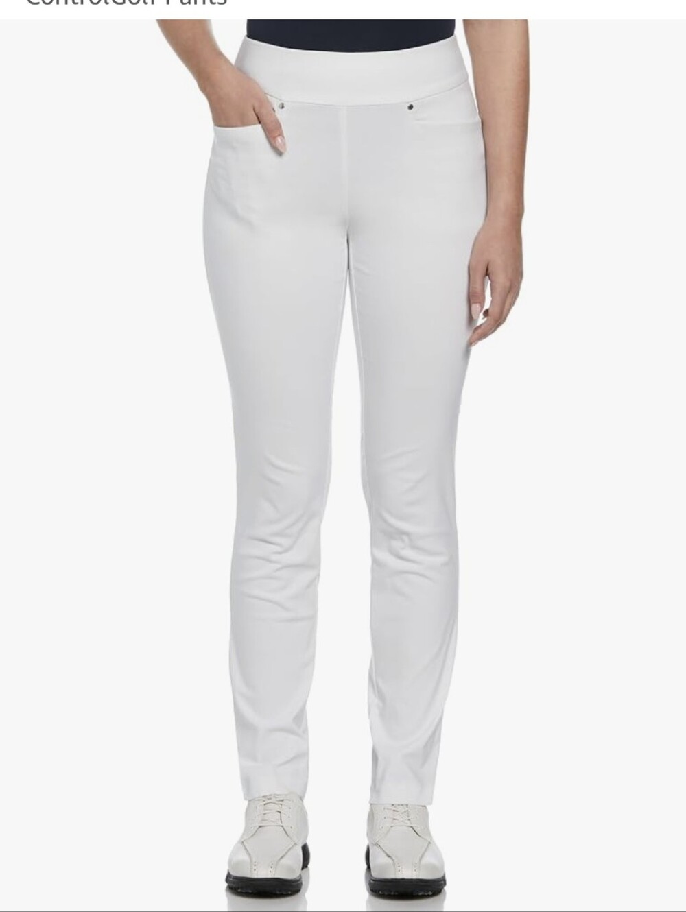 PGA Tour White Pull On Golf Pants Sz.L NWT